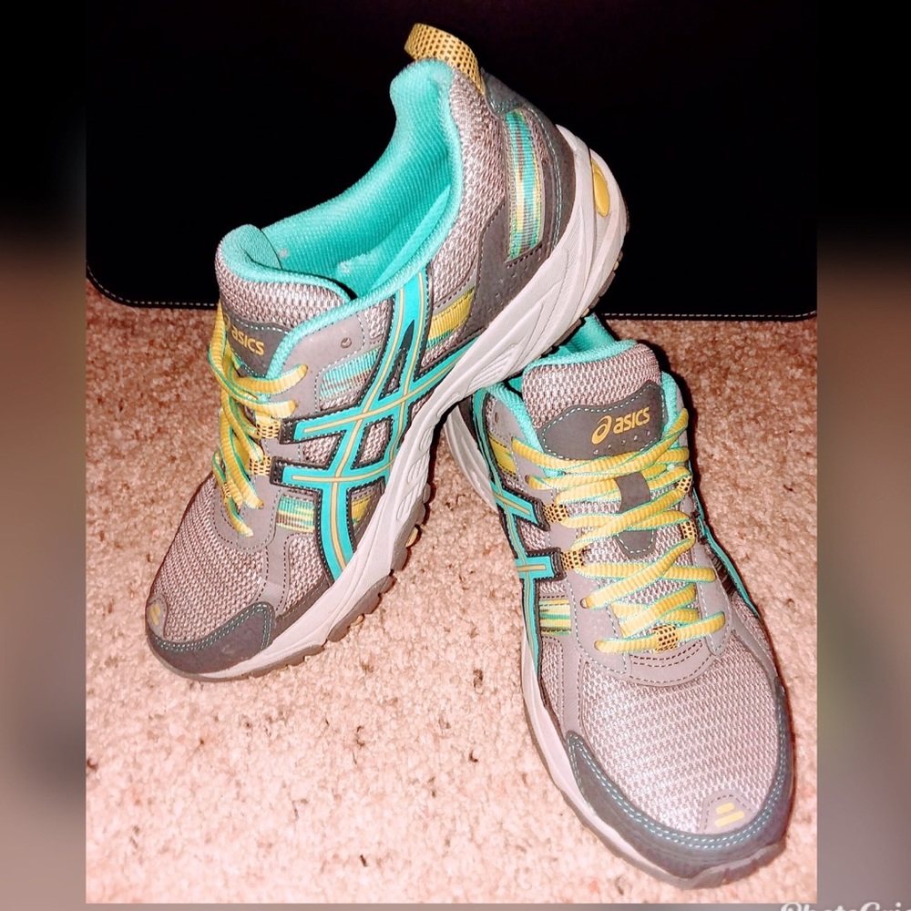 ASICS-Gray, blue, green